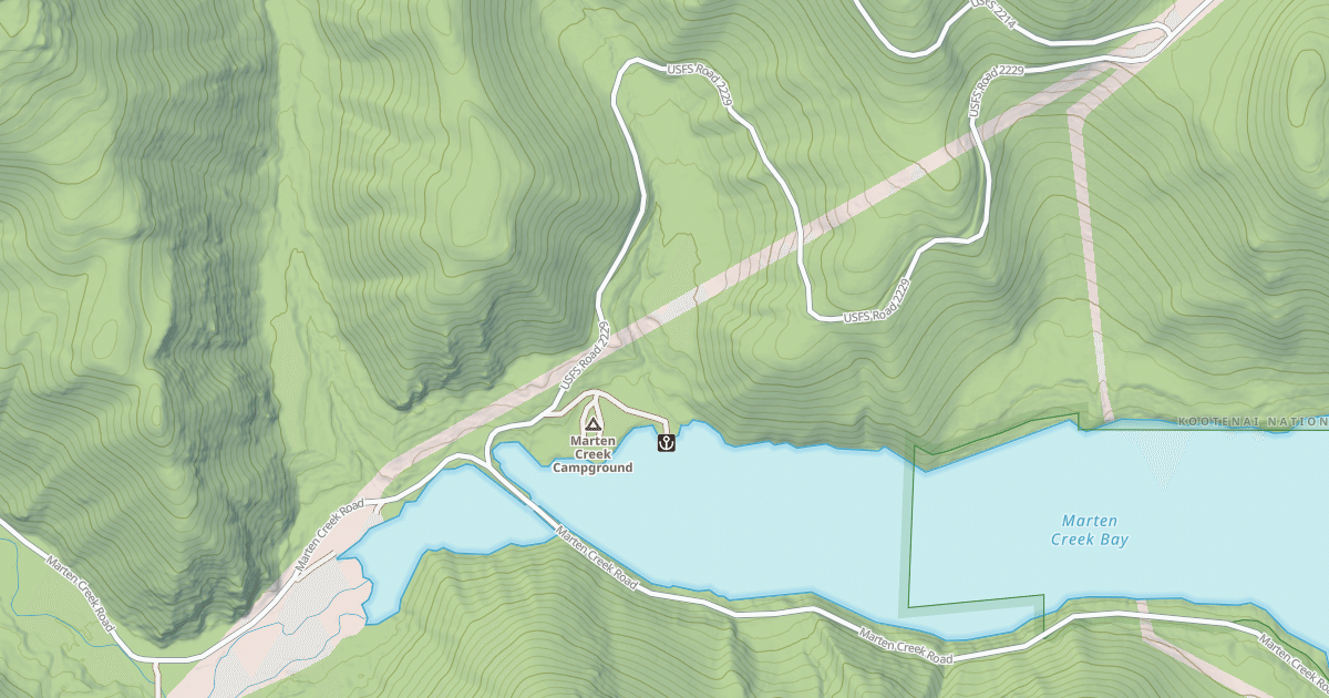 Map preview of MARTEN CREEK SNOWMOBILE ROUTE