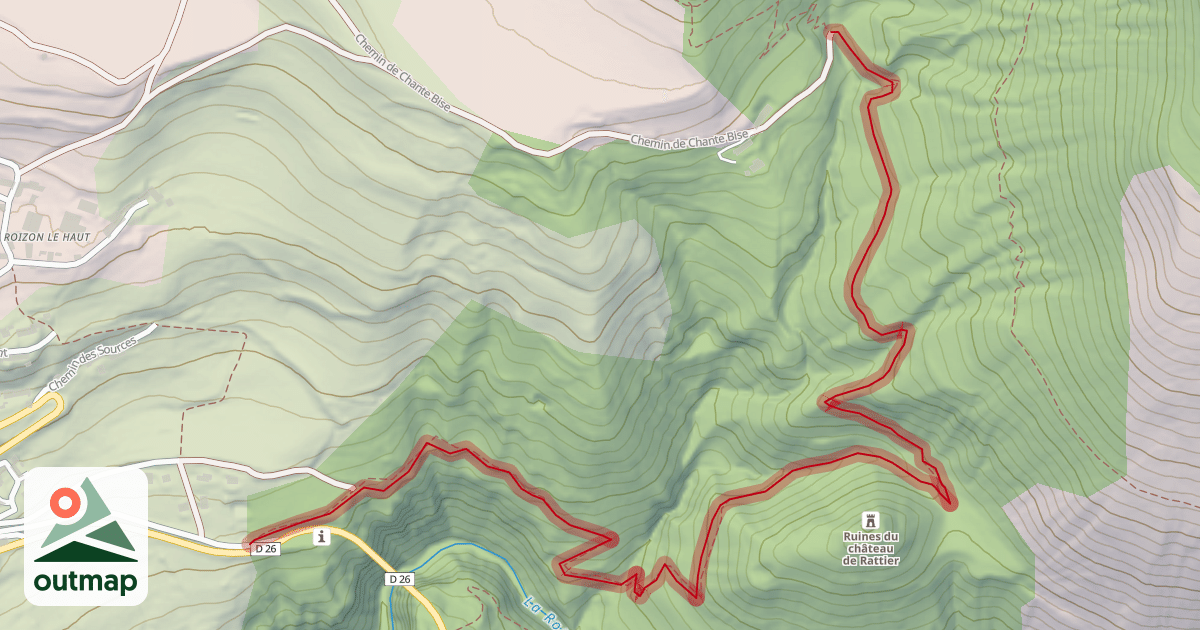 Map of Creux de Roizon au Pont de la Roizonne