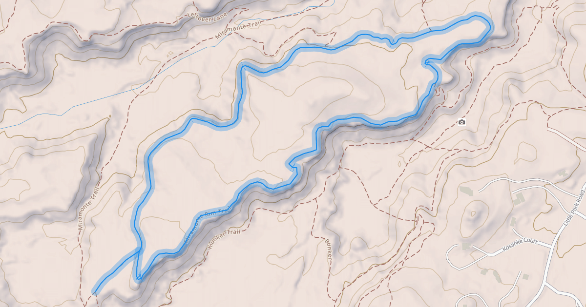 Map preview of Miramonte Rim Trail
