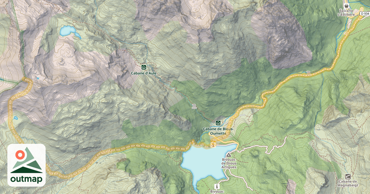 Map of Antécime du Soum d'Aas — Gabas