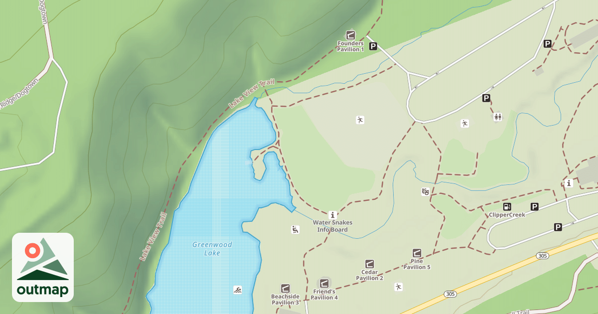 Map of Greenwood Furnace State Park Trails in Huntingdon