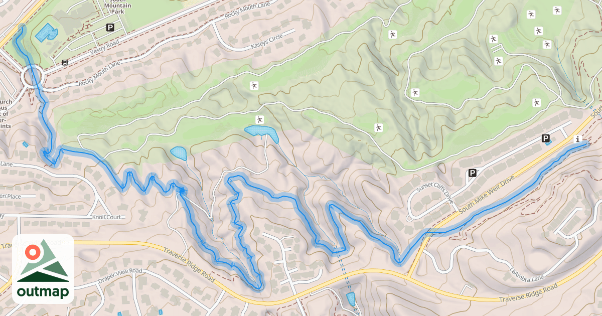 Map of Bonneville Shoreline Trail - Oak Hollow Section