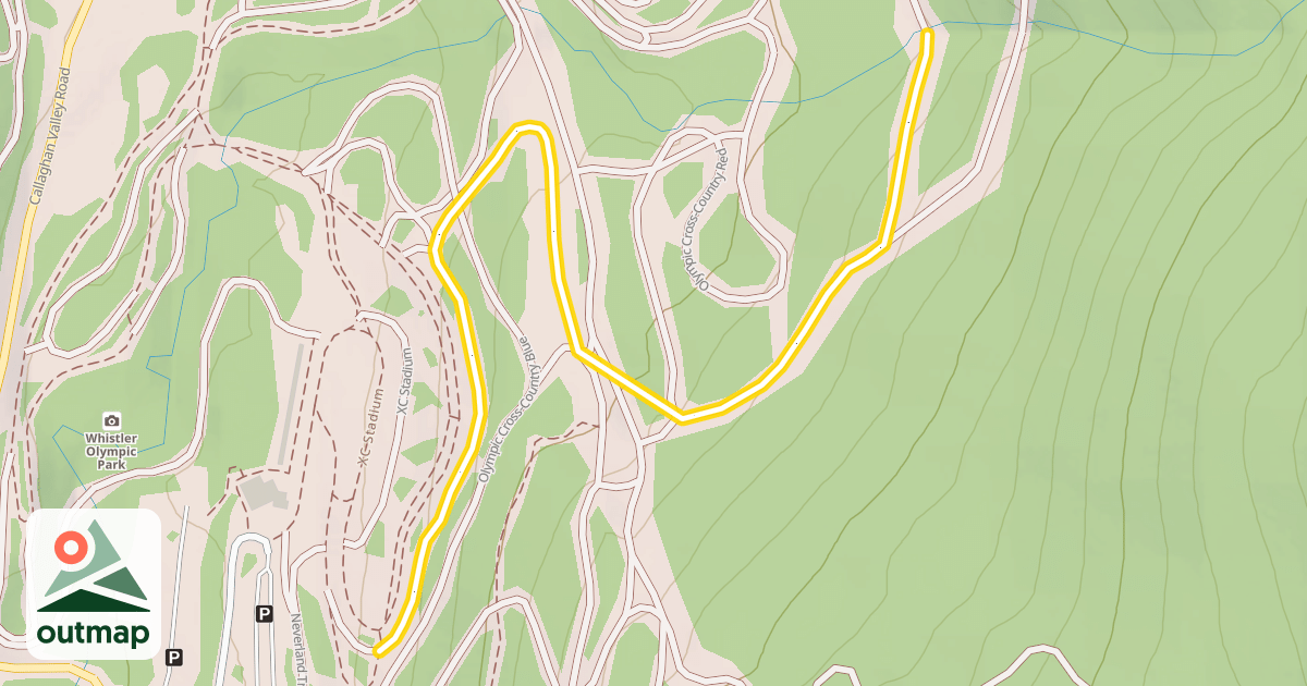 Map of Olympic Cross-Country Red