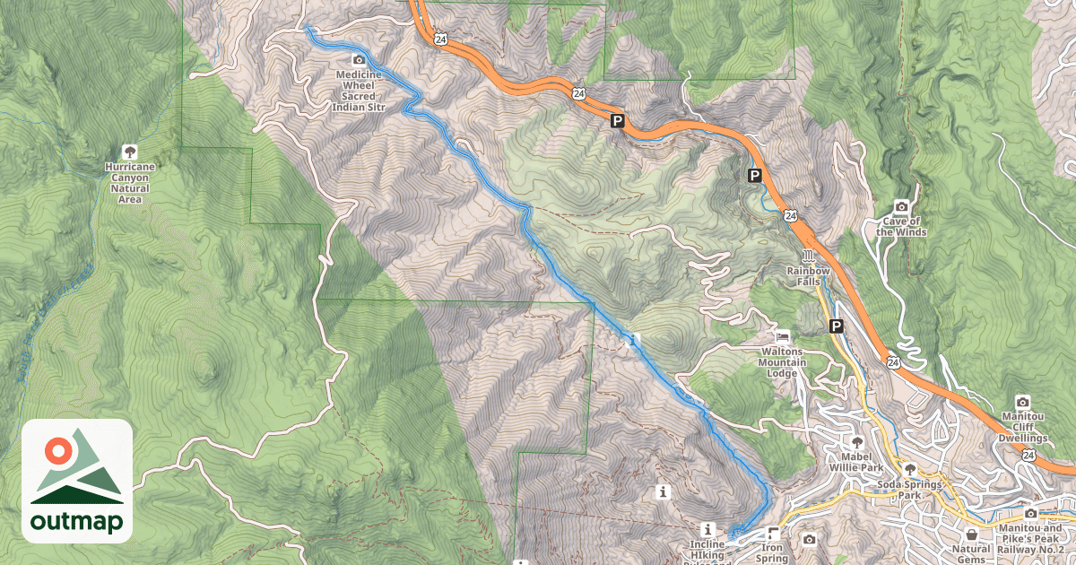 Map of Ute Pass Trail
