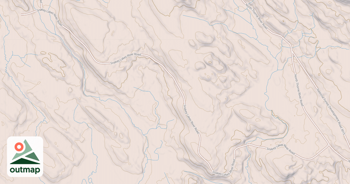 Map of SNAKEY LAKES RIVER