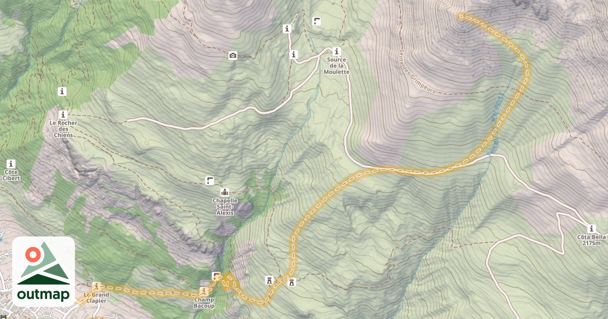 Map of Croix Sainte-Élisabeth — Le Monêtier-les-Bains