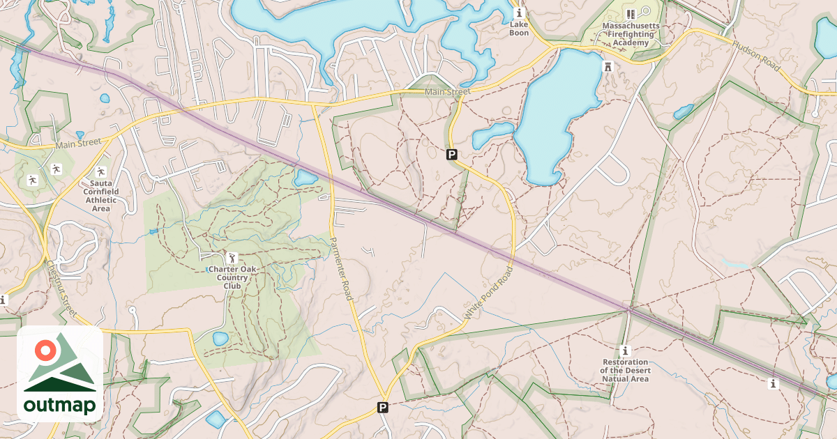 Map of Mass Central Rail Trail