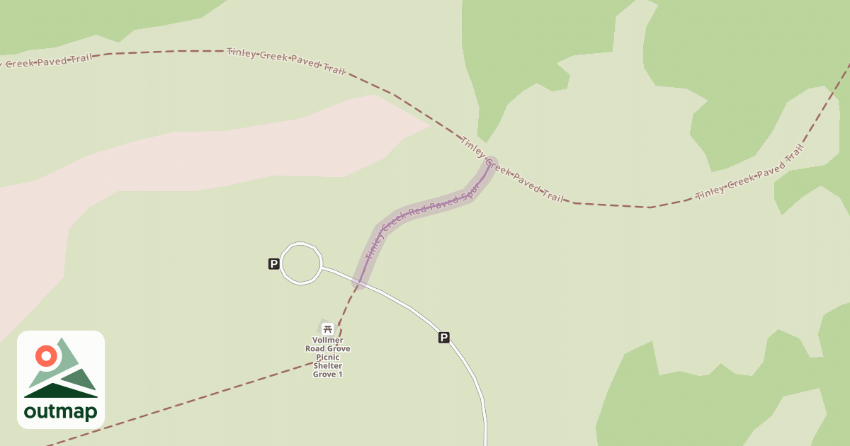 Map of Tinley Creek Red Paved Spur