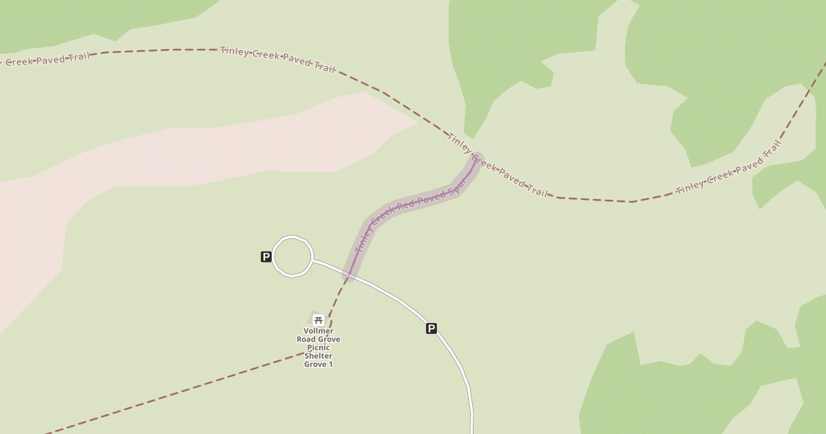 Map preview of Tinley Creek Red Paved Spur