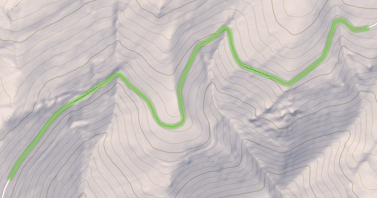 Map preview of Mica Mine Road
