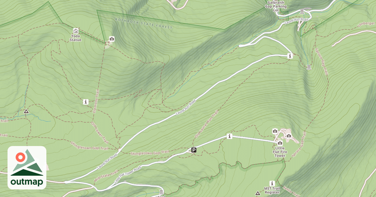 Map of Rothrock State Forest Seven Mountains Snowmobile Trails