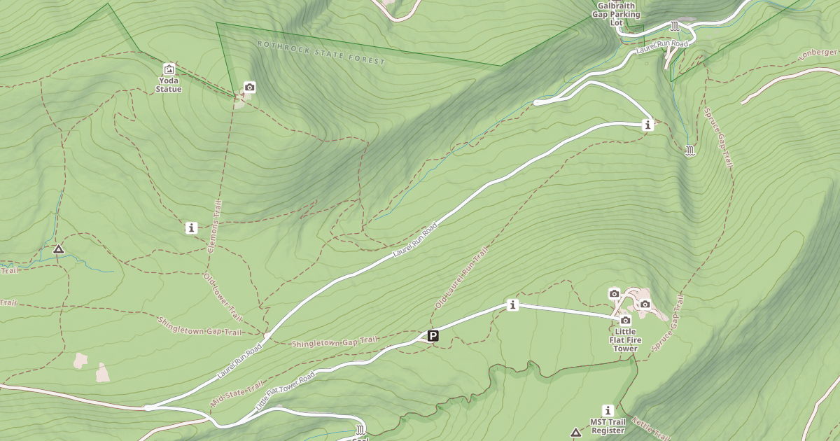 Map preview of Rothrock State Forest Seven Mountains Snowmobile Trails