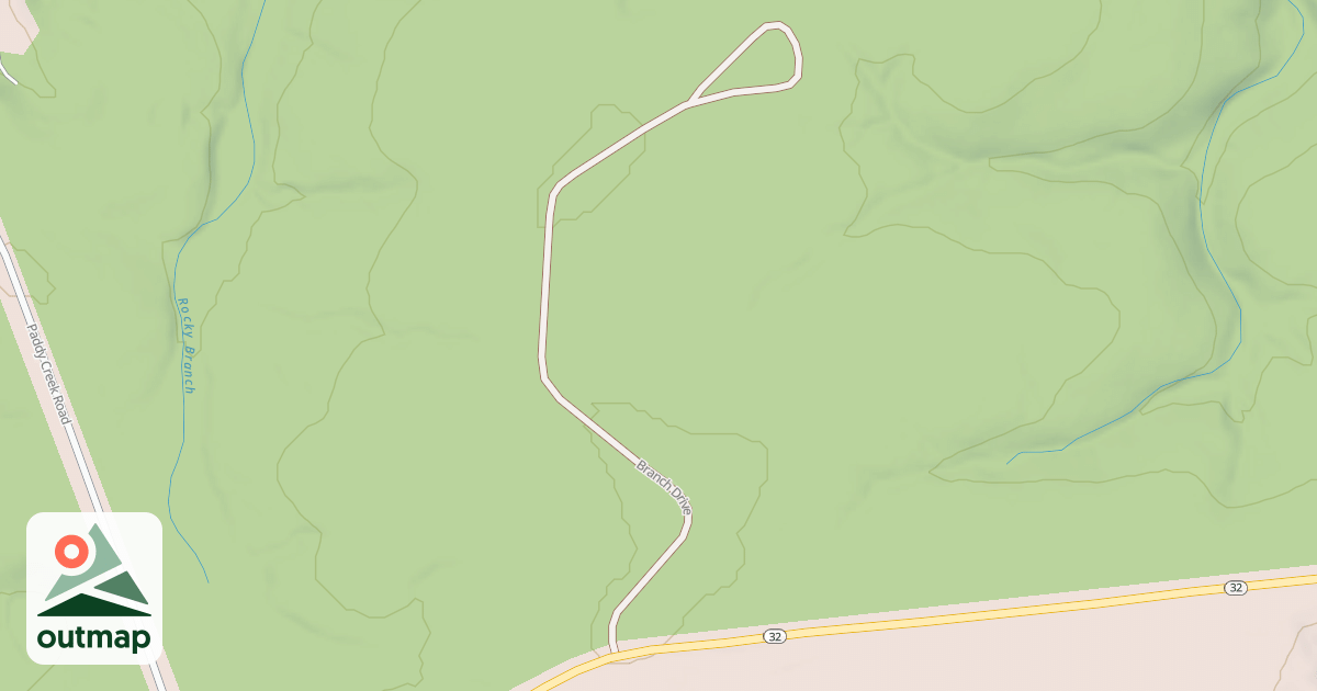 Map of ROCKY BRANCH