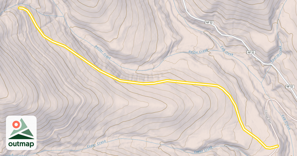 Map of Cedar Creek Loop (black)