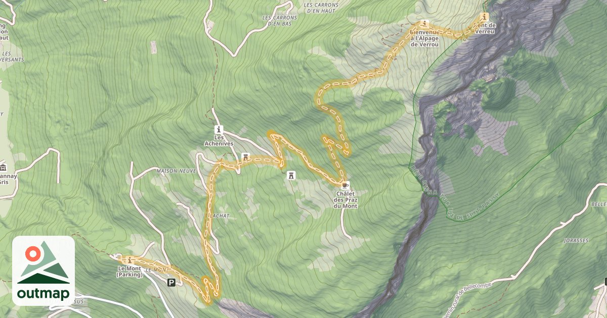 Map of Dent de Verreu — Le Mont