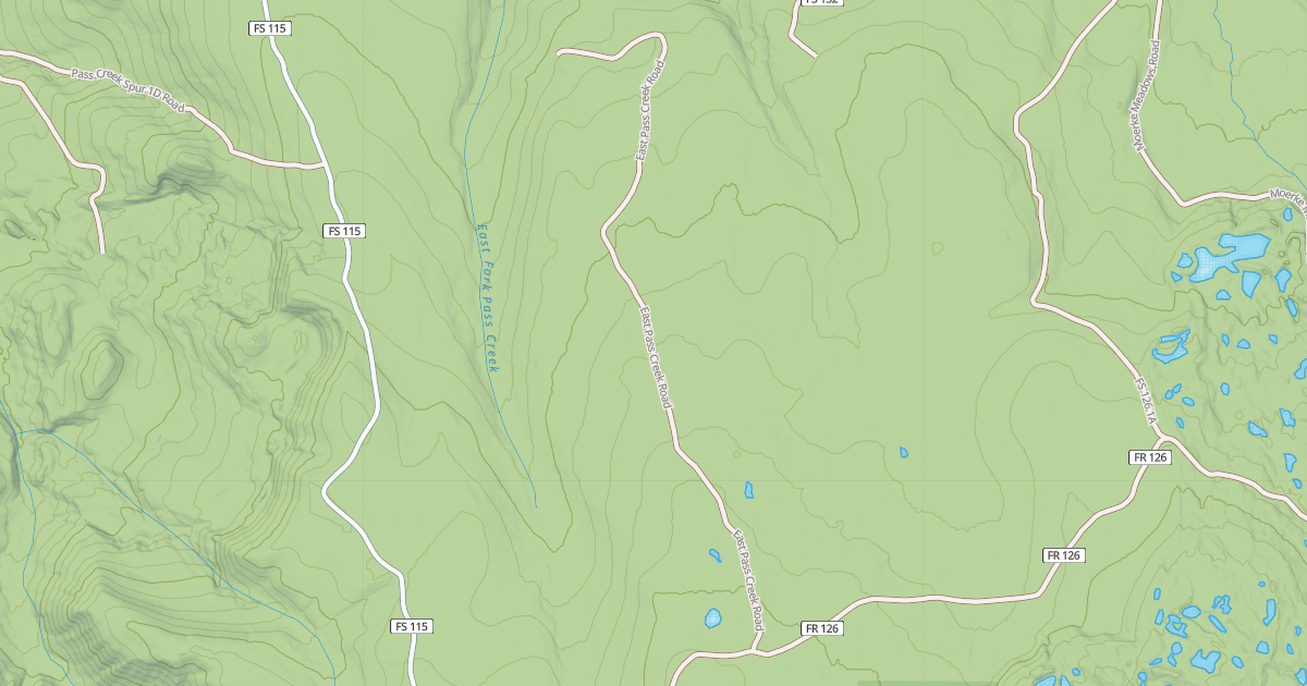 Map preview of EAST PASS CREEK RD