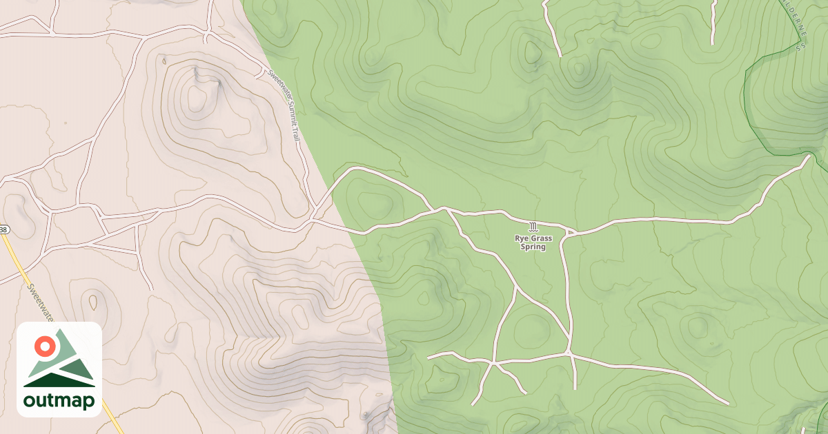 Map of RYE GRASS SPRING ROAD