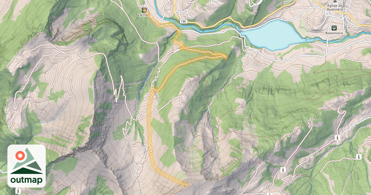 Map of Abfahrt nach La Tine durch die NW-Flanke