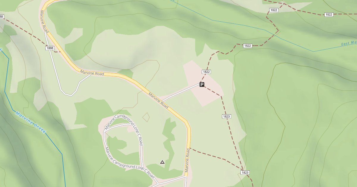 Map preview of MARVINE TRAILHEAD