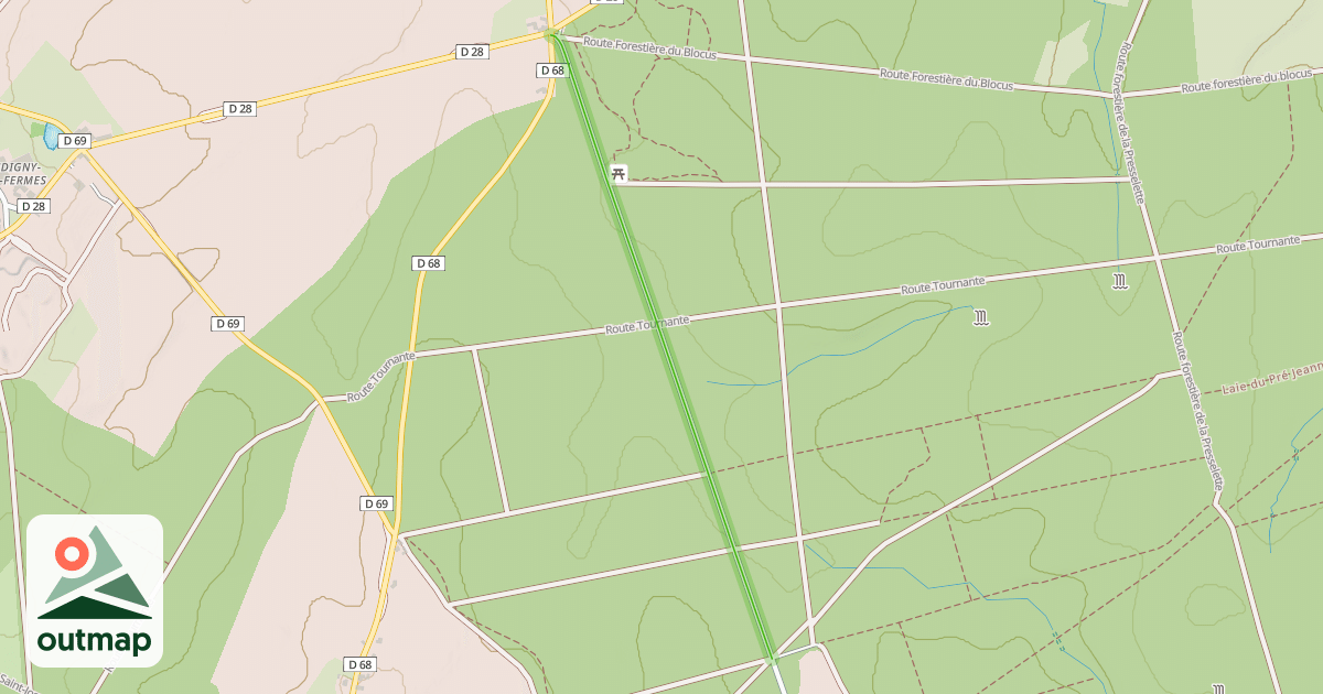 Map of Route forestière des Blanc Fossés
