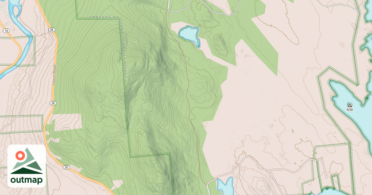 Map of Middle Mountain Pond Trail