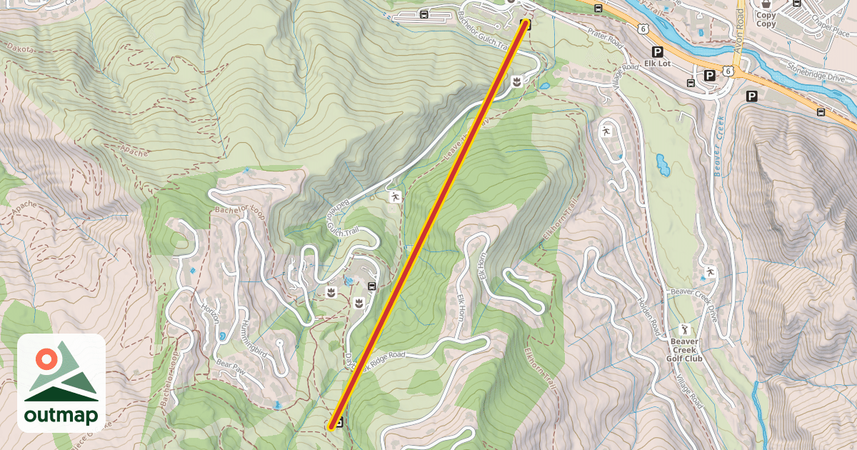 Map of Lower Beaver Creek Mountain Express Lift