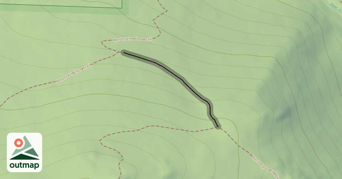 Map of Mountain Lion Spur To Windy Peak Trail