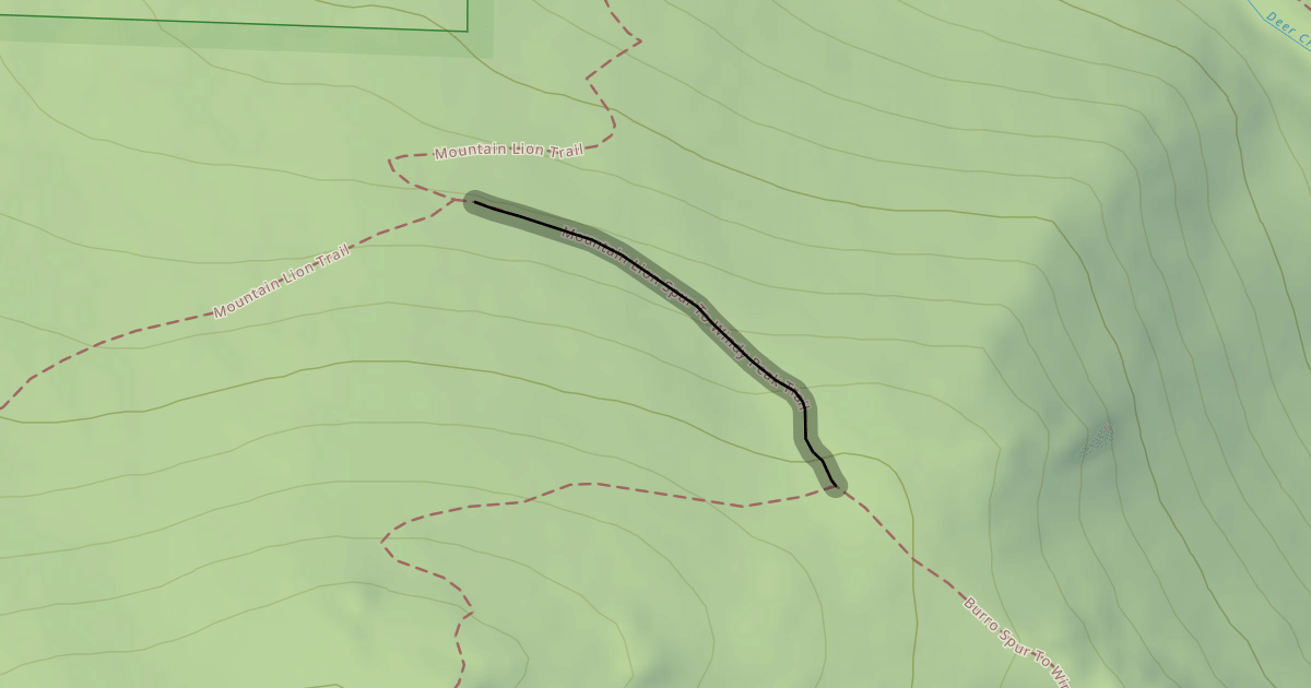 Map preview of Mountain Lion Spur To Windy Peak Trail