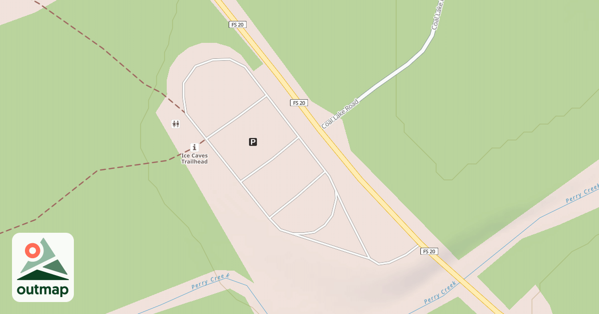 Map of ICE CAVES PARKING