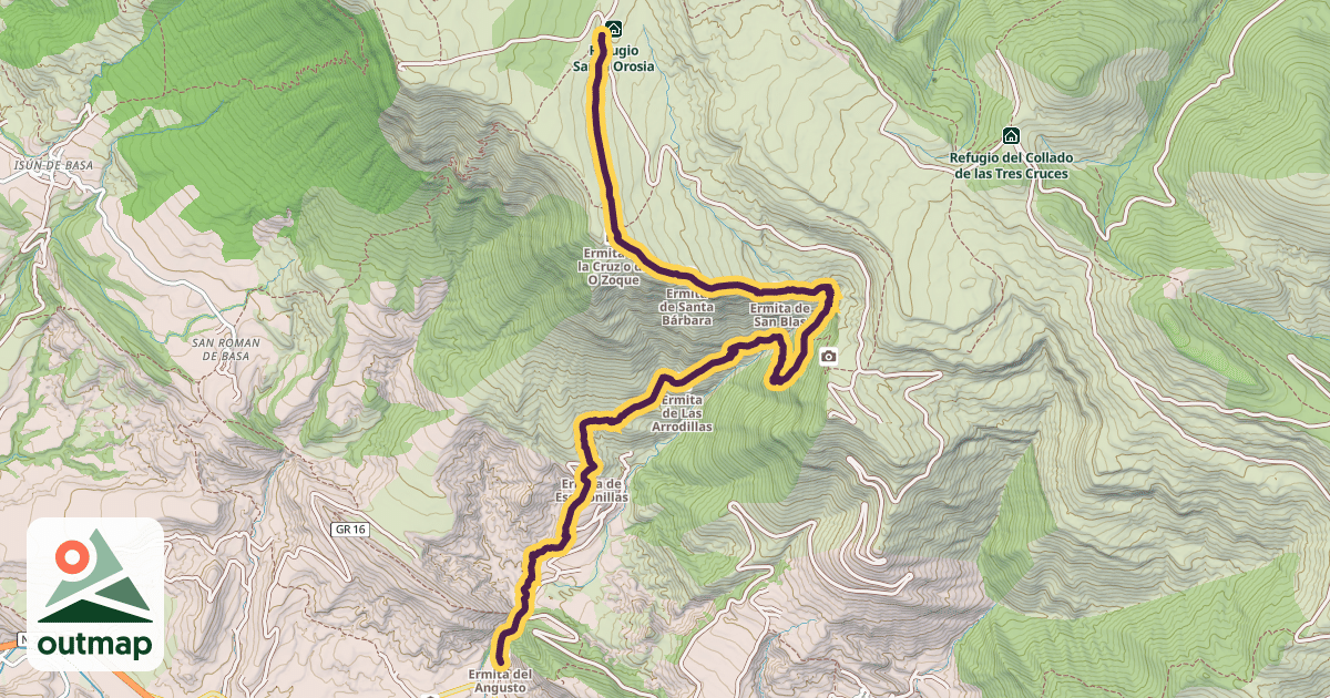 Map of Camino Yebra - Santa Orosia