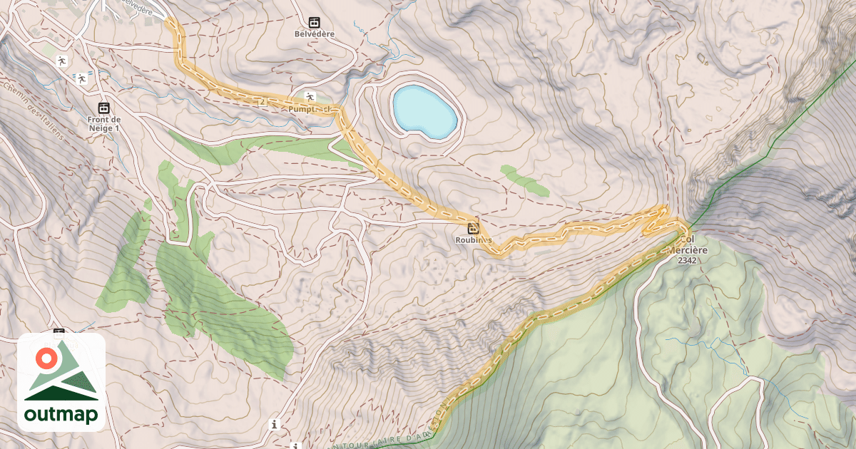 Map of Tête Mercière — Isola 2000