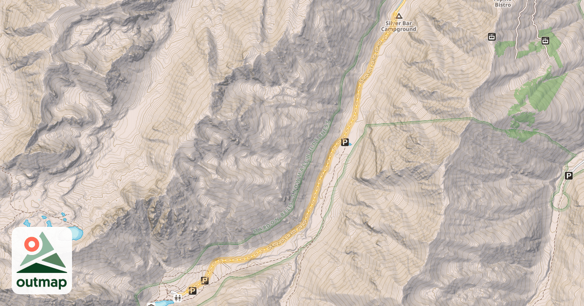 Map of Maroon Lake Road
