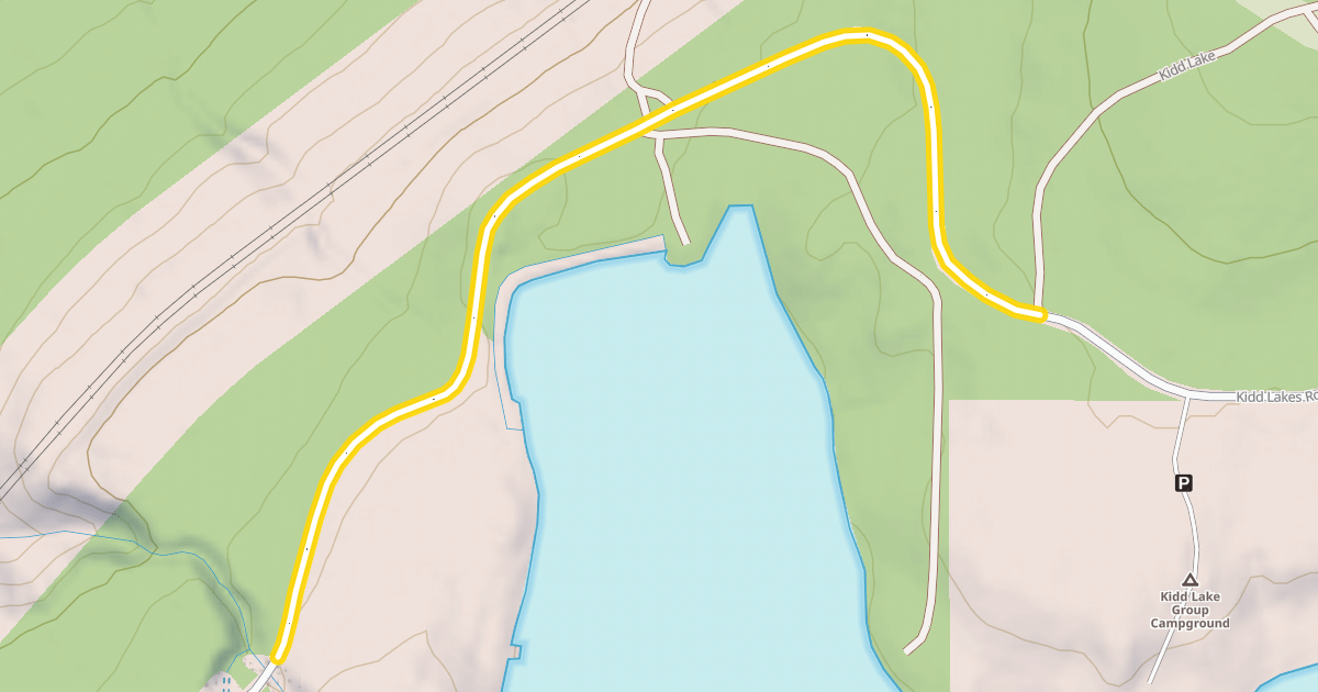 Map preview of Kidd Lakes Road