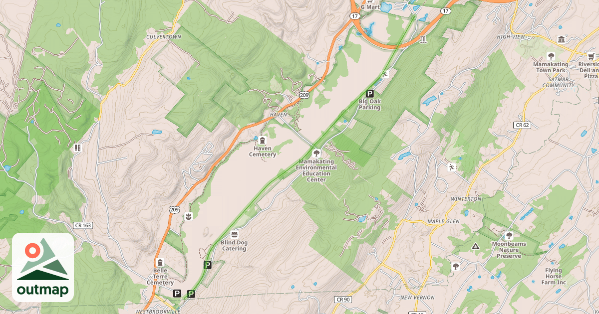 Map of Mamakating O&W Rail Trail