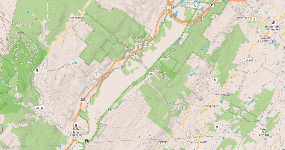 Map preview of Mamakating O&W Rail Trail