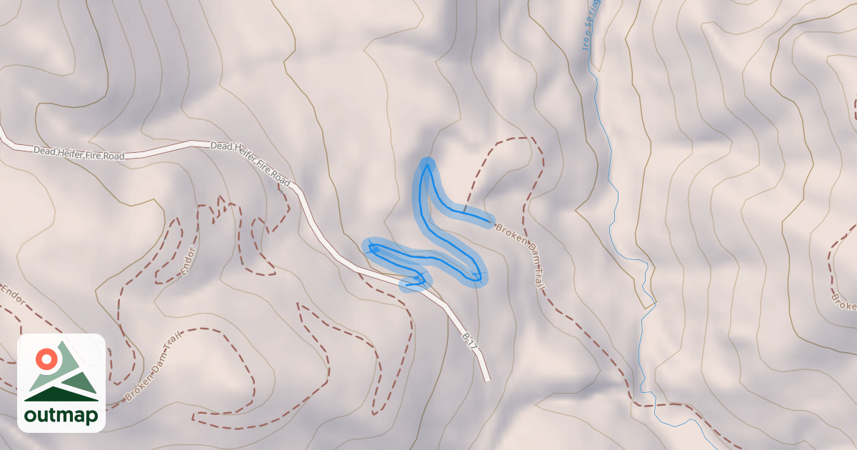 Map of Broken Dam Trail