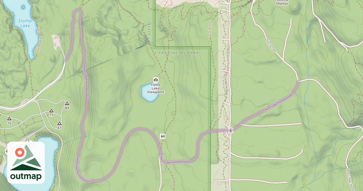 Map of Alice Lake Access Road