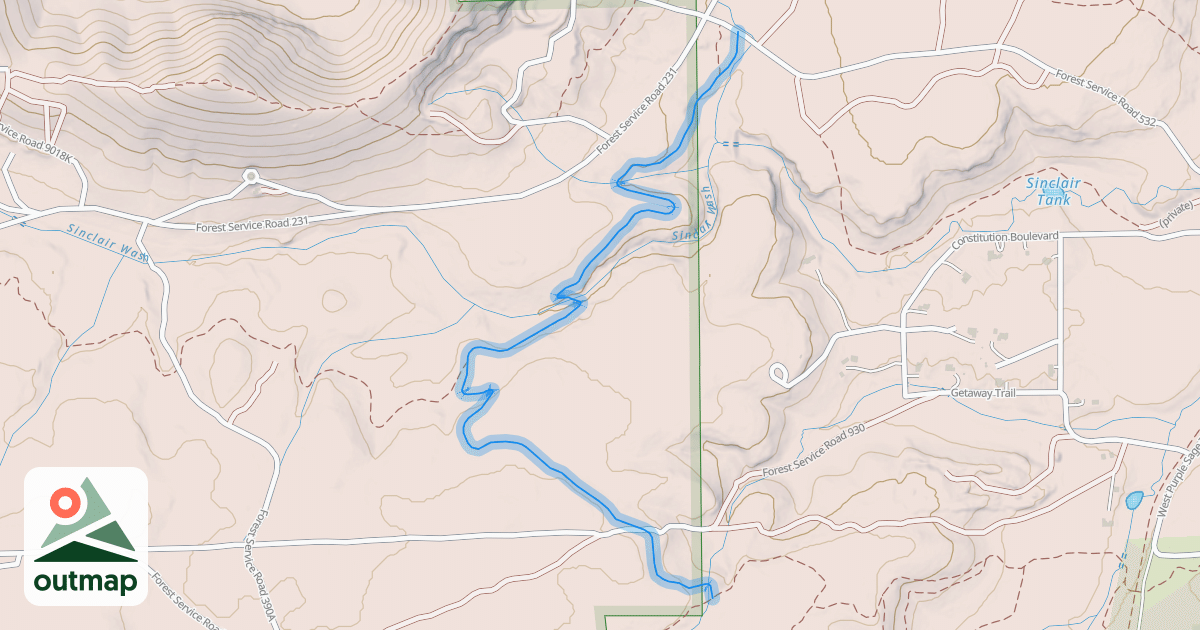 Map of Flagstaff Loop Trail