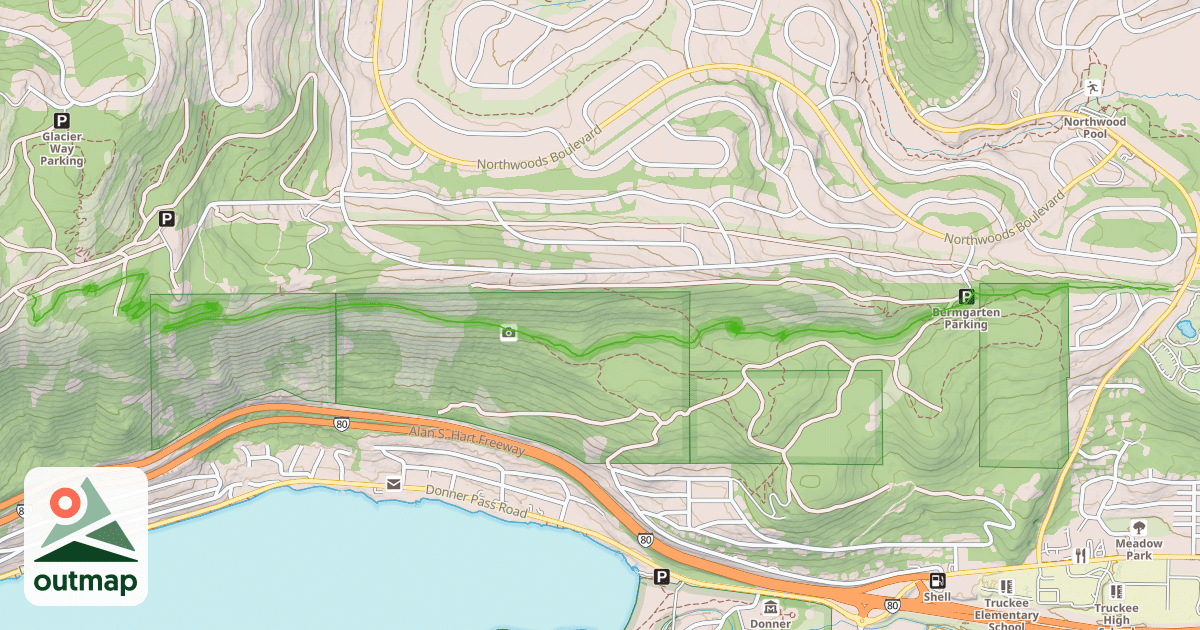 Map of Donner Lake Rim Trail