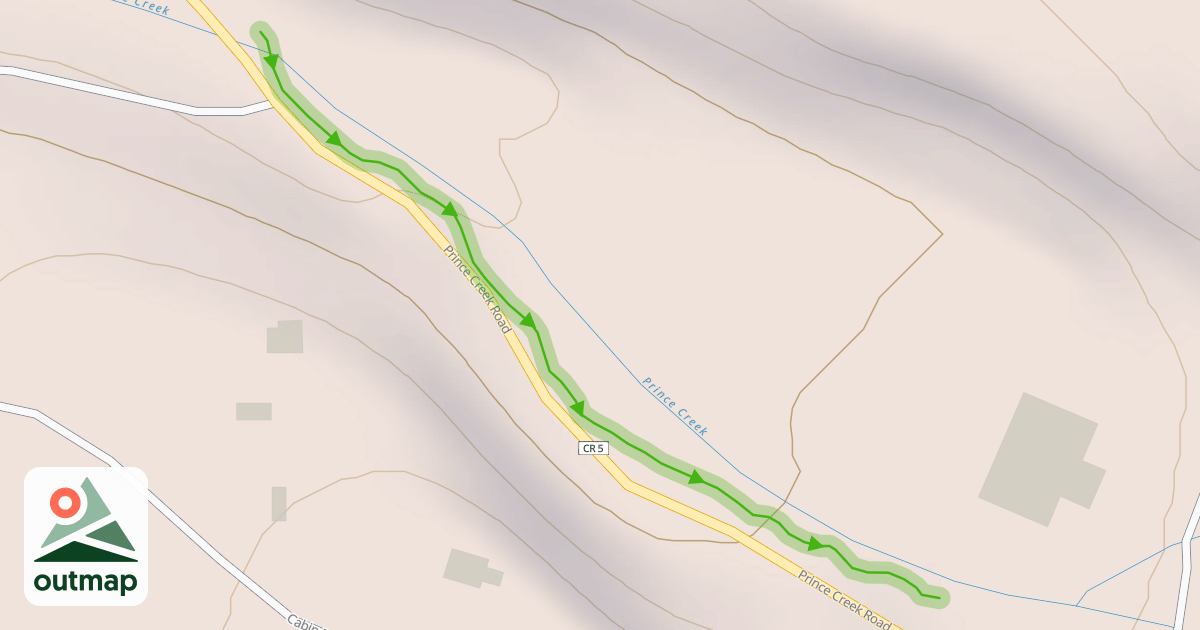 Map of Prince Creek Climbing Trail