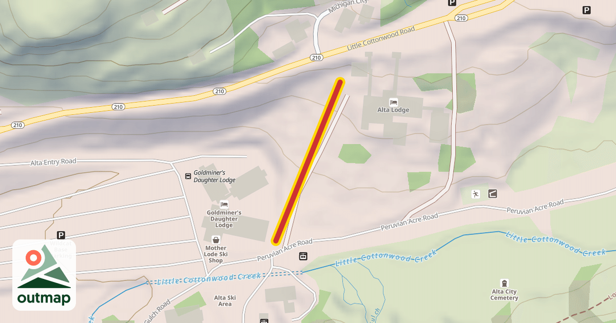 Map of Alta Lodge Tow