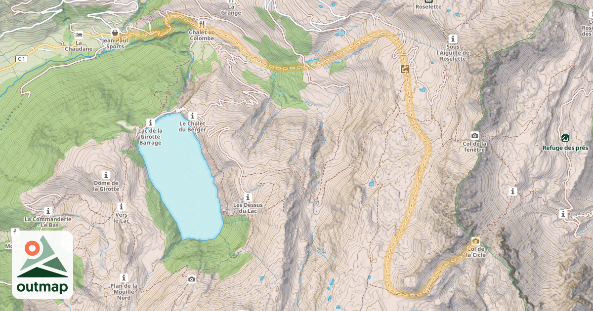 Map of Col de la Cicle — Belleville