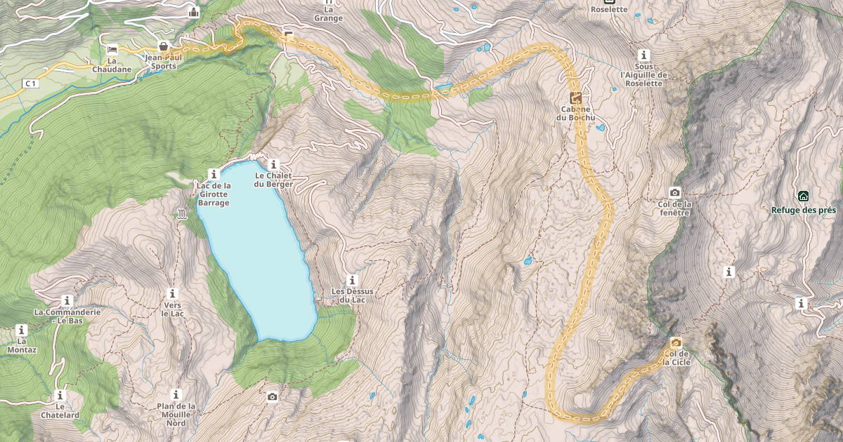 Map preview of Col de la Cicle — Belleville