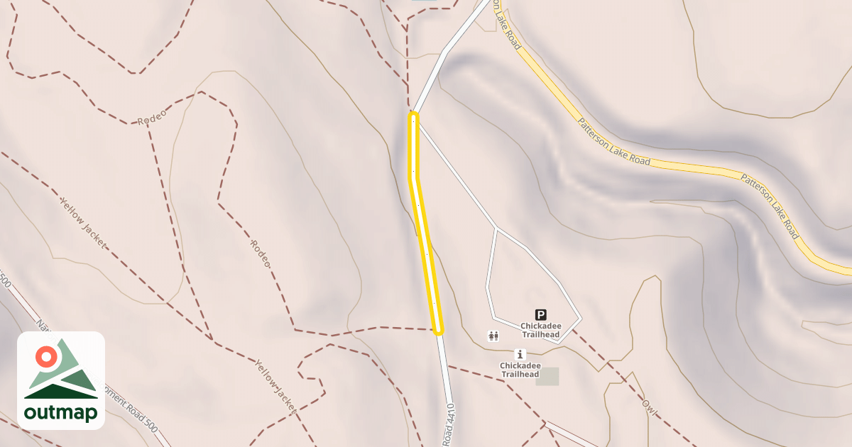 Map of National Forest Development Road 4410