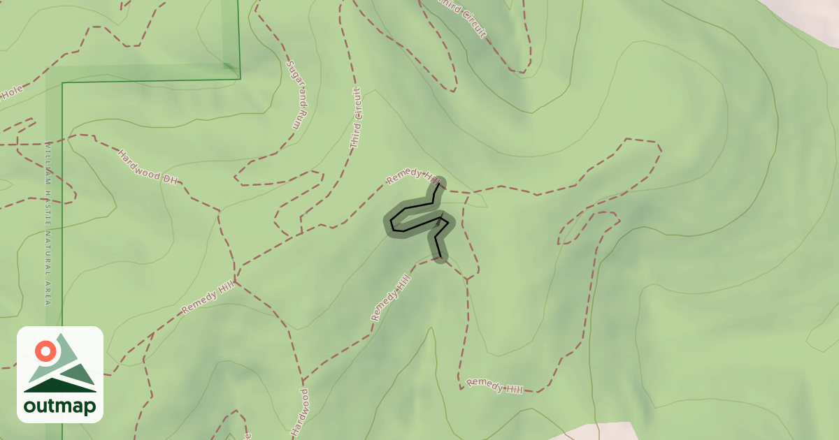 Map of Remedy Hill Shortcut 1