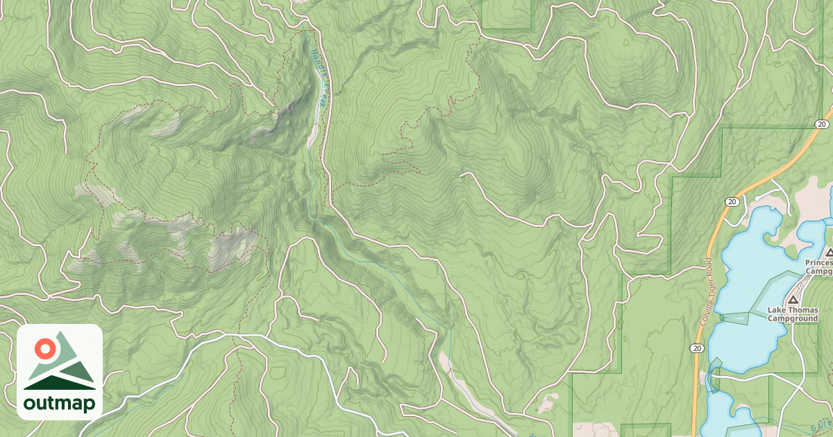 Map of HANDE CREEK
