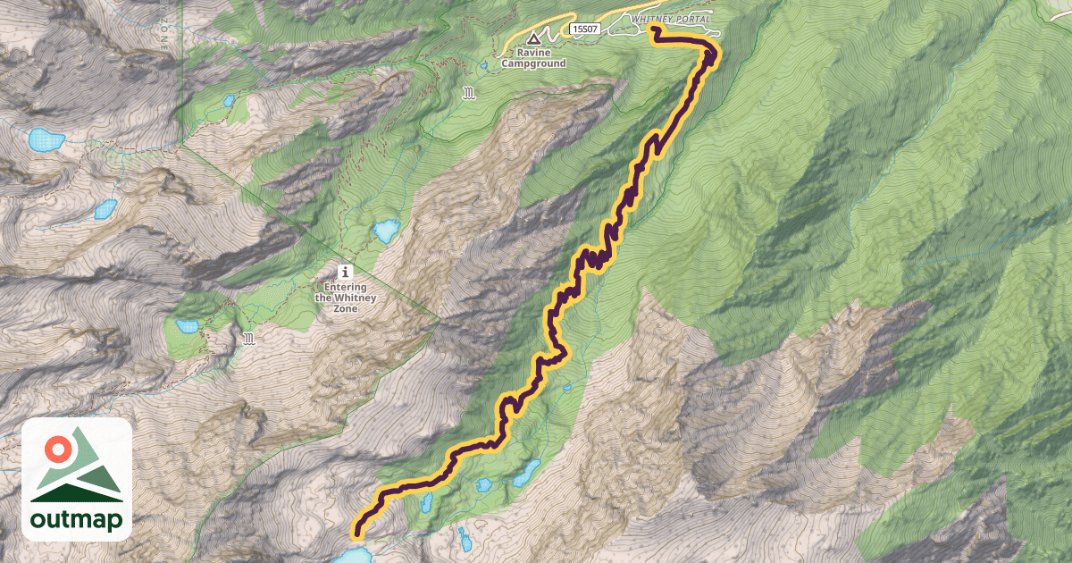 Map of Meysan Lakes Trail