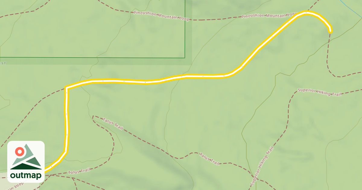 Map of Pincushion Mountain Loop