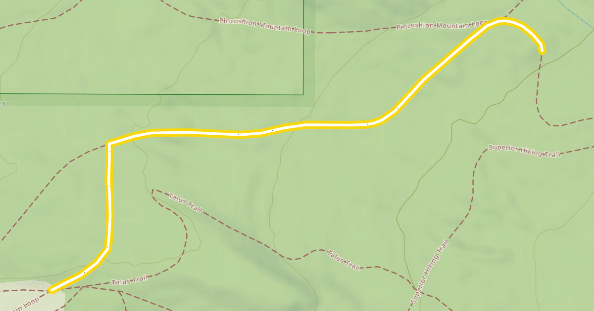 Map preview of Pincushion Mountain Loop