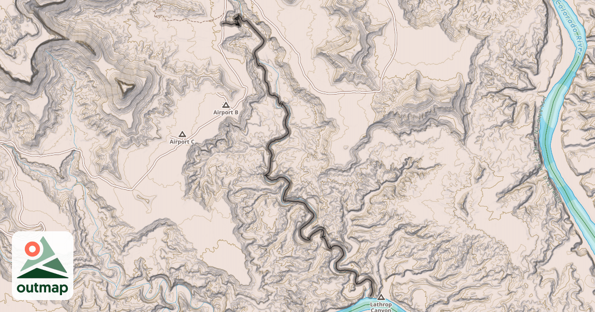 Map of Lathrop Canyon Road
